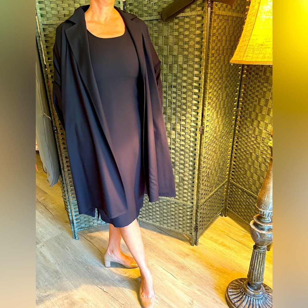 MaxMara navy Dress and Jacket set! Wear together or as separates. Sz 10 Elegant!